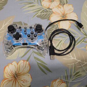Nintendo Wii U AfterGlow PDP Pro Controller Clear Wireless- Rechargable